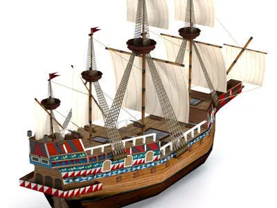 Sailing ship Low-poly 3D model buy