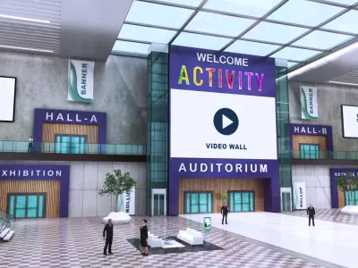 Realistic Virtual Auditorium Centre 8 3D model