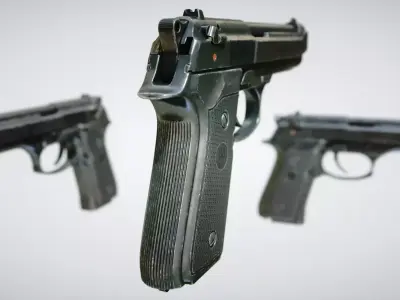 Beretta 92 Low-poly 3D model