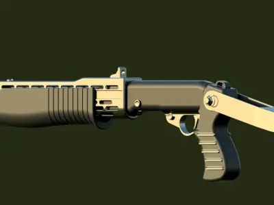 Franchi SPAS-12 shotgun 3D model 3D model