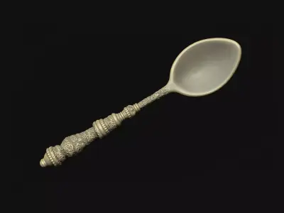 classic spoon gothic floral cnc decor art royal fork ornate old 3D print model