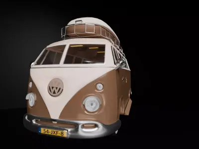 Vintage VW Camper Van 3D Model Free 3D model