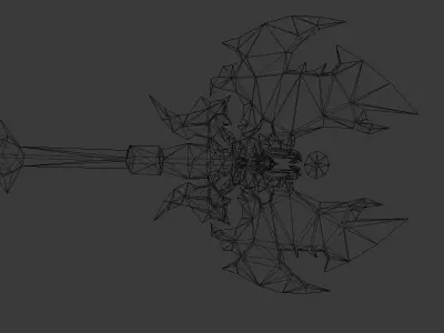 Futuristic Axe Low-poly 3D model 4