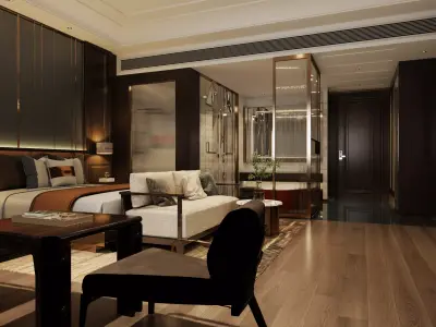 Bedroom Lounge Interior Scene 3D model