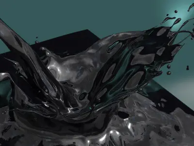 Oil Collision Splash Set of 3 3D model
