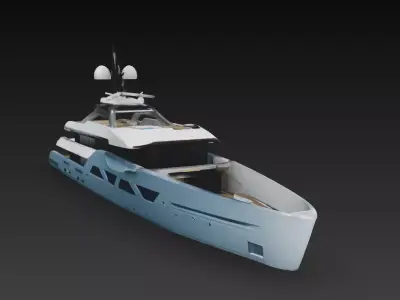 Modern Luxury Super Yacht Vessel 3D print model