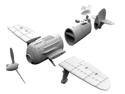  Stylized Vintage Aircraft 3D print model