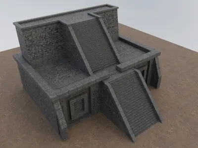 Mayan Temple Low-poly 3D model 2