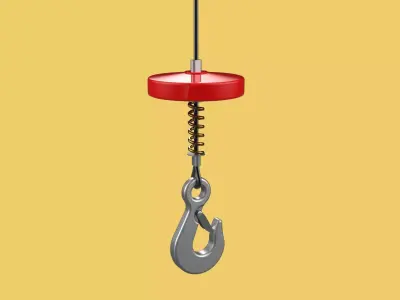 BUFFER SPRING LIFTING CRANE EYE HOOK ELECTRIC HOIST WIRE ROPE 3D model