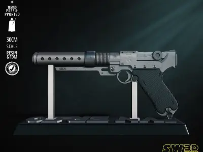 STAR WARS A-180 Blaster Sculpture Tested for 3D printing 3D print model
