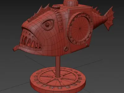 Fish Steampunk PBR low poly Low-poly 3D model