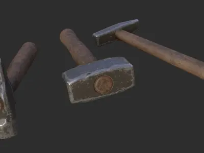 Hammers Collection hammer and egg Low-poly 3D model