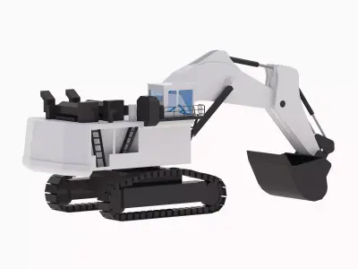 Excavator Mining R996B Simplified Low-poly 3D model