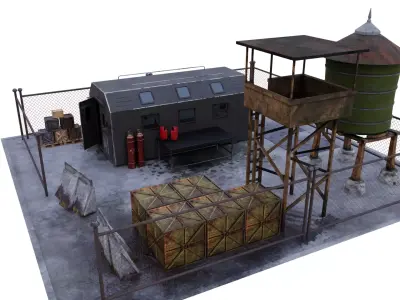 Military Base Camp 2 Low-poly 3D model 3D model Low-poly 3D model