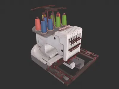 Embroidery Machine Low-poly 3D model