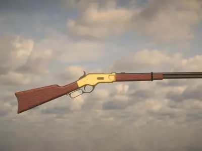 Western Winchester Low-poly 3D model