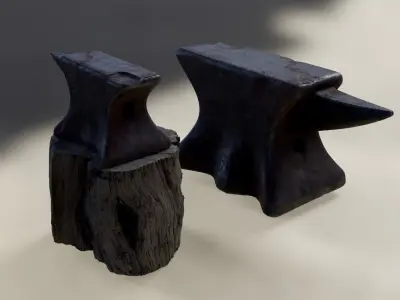 Anvil Set Low-poly 3D model