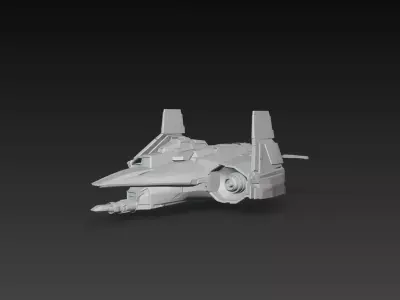 Sci-Fi Tactical Escort Fighter Spaceship 3D Print STL 3D print model