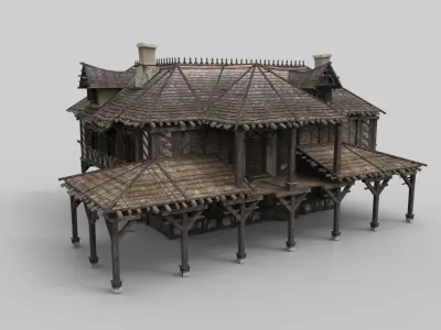 Medieval house fantasy 18 Low-poly 3D model