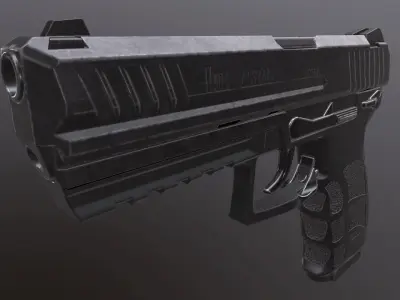 HK P30L Pistol with Matchweight Low-poly 3D model