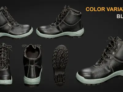 Workers boot Low-poly 3D model