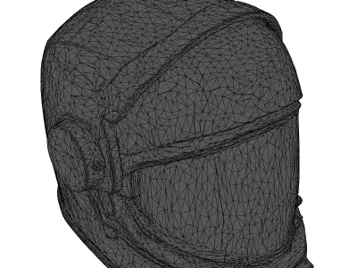 Sleek Astronaut Helmet with Scratched Visor 3D model