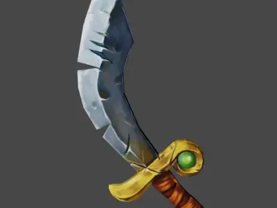 Sword Low-poly 3D model 15