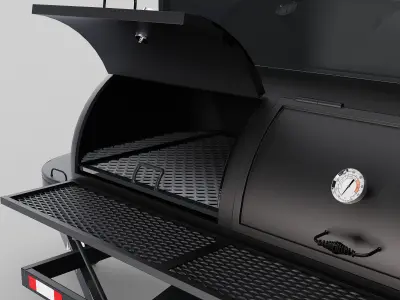 BBQ Smoker Trailer - Gorilla Trailers Low-poly 3D model