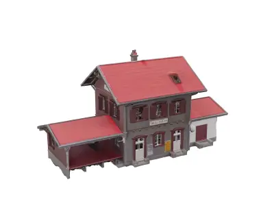 Model Train Station Building 3D model