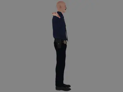 Rigged Police 05 3D model