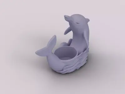Dolphin Wave Holder 3D print model