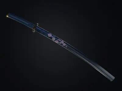 Katana Low-poly 3D model 22