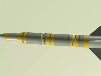 Ballistic rocket 3D model Low-poly 3D model