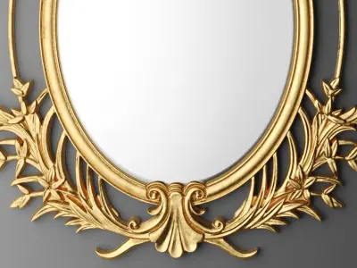 Baroque oval frame 3D 3D model