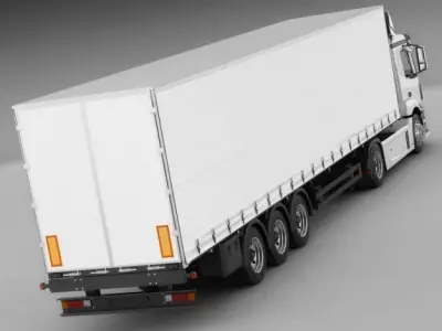 Mercedes Antos with trailer 3D model