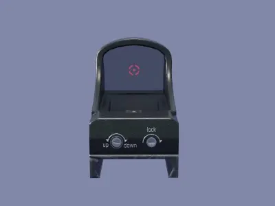 Compact collimator holographic sight Low-poly 3D model