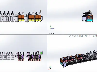 Mobile phone charger automatic assembly line 3D model