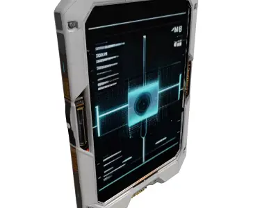 SciFi Data Pad with Cracked Screen 3D model purchase