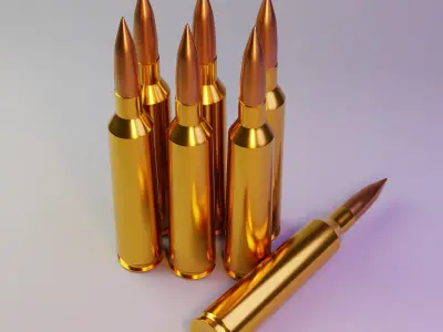 3d model of several bullets for ak 47  3D model
