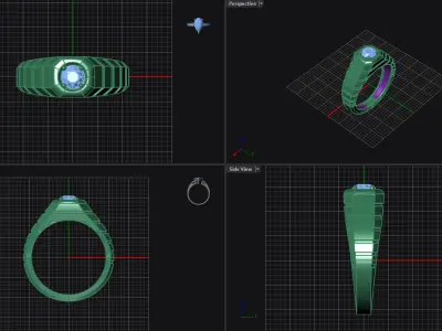 ring diamond  gold  3D model
