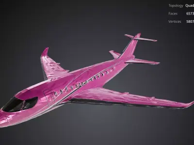 Pink Airplane 3D model