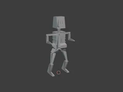 Low poly robot model rigged  Free low-poly 3D model