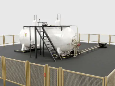 Steam Boiler Refinery Industrial 3D model