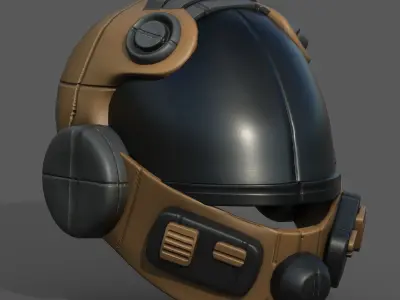Helmet scifi military combat soldier scifi fantasy  Low-poly 3D model
