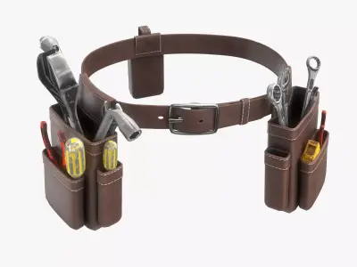 Belt With Tools Game Ready Low-poly 3D model