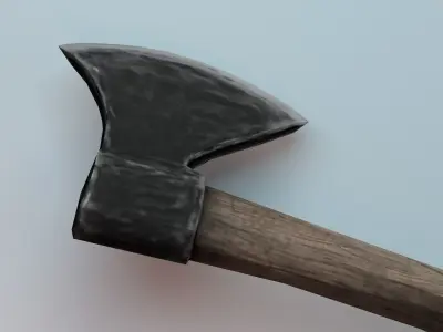 Axe Wooden Model Low-poly 3D model