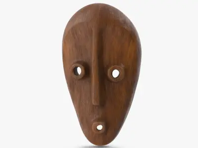  African Mask 3 Wood 