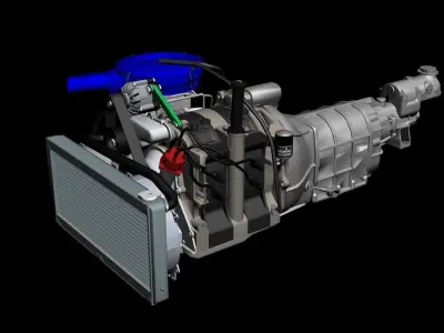 Rotary 12A MAZDA RX2 Complete engine 3D model