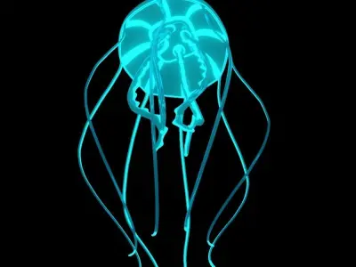 jellyfish glowing Low-poly 3D model