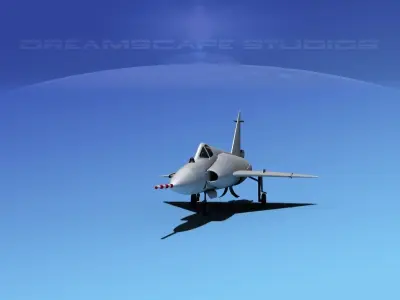 onvair F-102 Delta Dagger Bare Metal 3D model